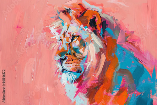 Fototapeta Naklejka Na Ścianę i Meble -  art painting of an lion head