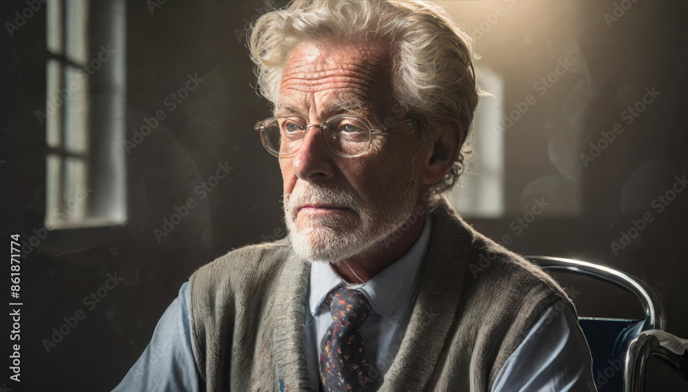 Obraz premium old man with alzehimer disease