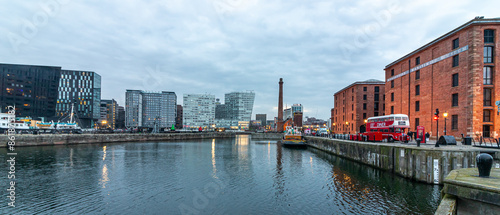 March 22, 2022. Liverpool United Kingdom. Architecture landscape on the River Mersey photo