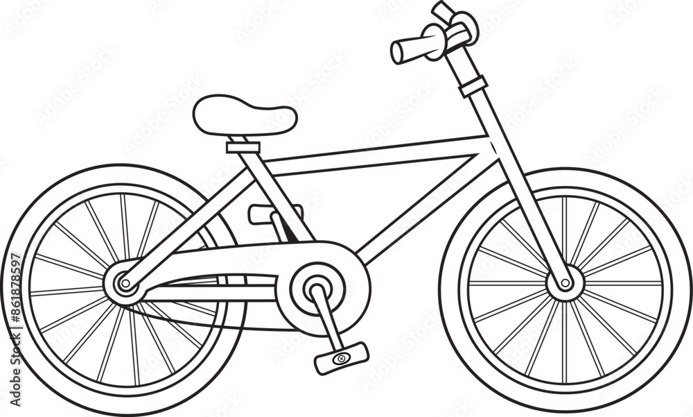 Bicicleta en blanco y negro, ilustracion vectorial.