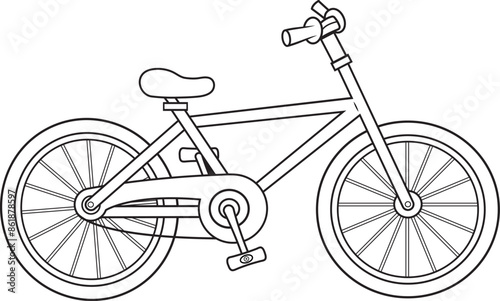 Bicicleta en blanco y negro, ilustracion vectorial.