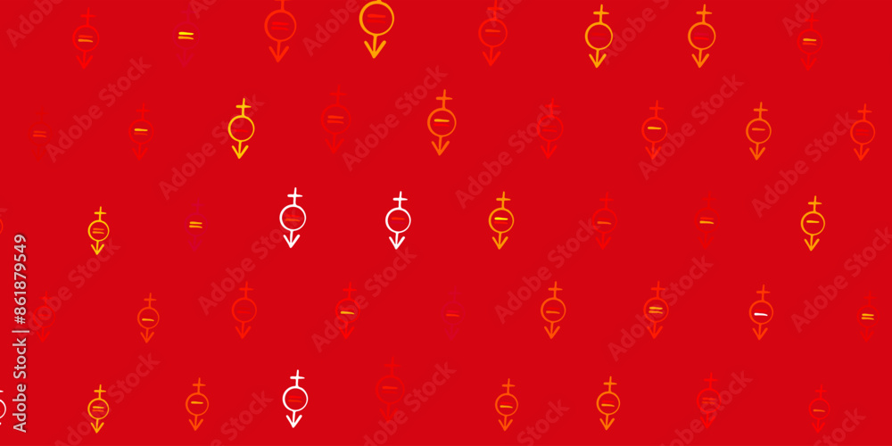 Dark Red vector backdrop with women power symbols.
