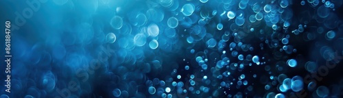 A blue background with many small blue circles. Free copy space for text. photo