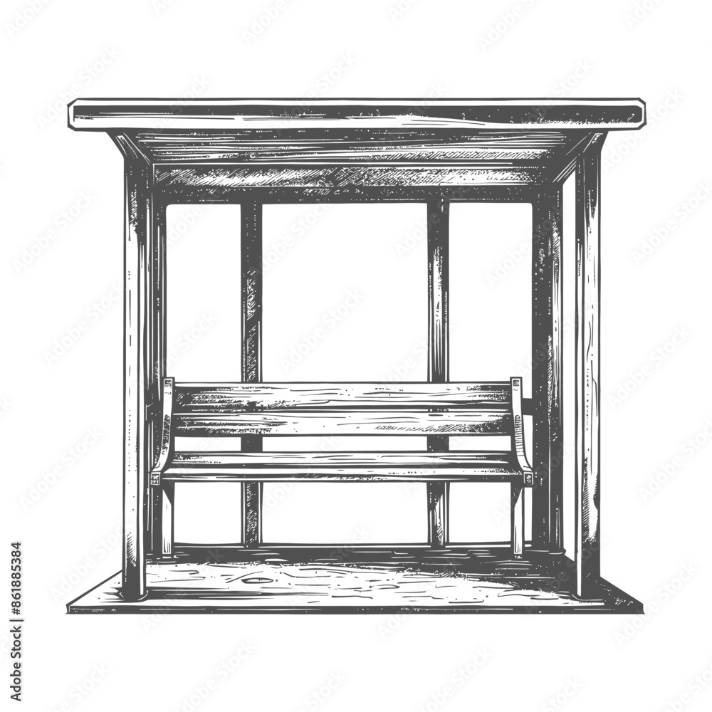bus stop with engraving style black color only bus stop with engraving style black color only