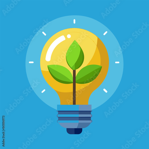 The embodiment of green energy: a light bulb with a plant inside.