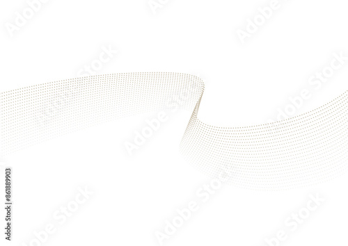 流れるイメージ、曲線・流線・ウェーブ状に並んだドット