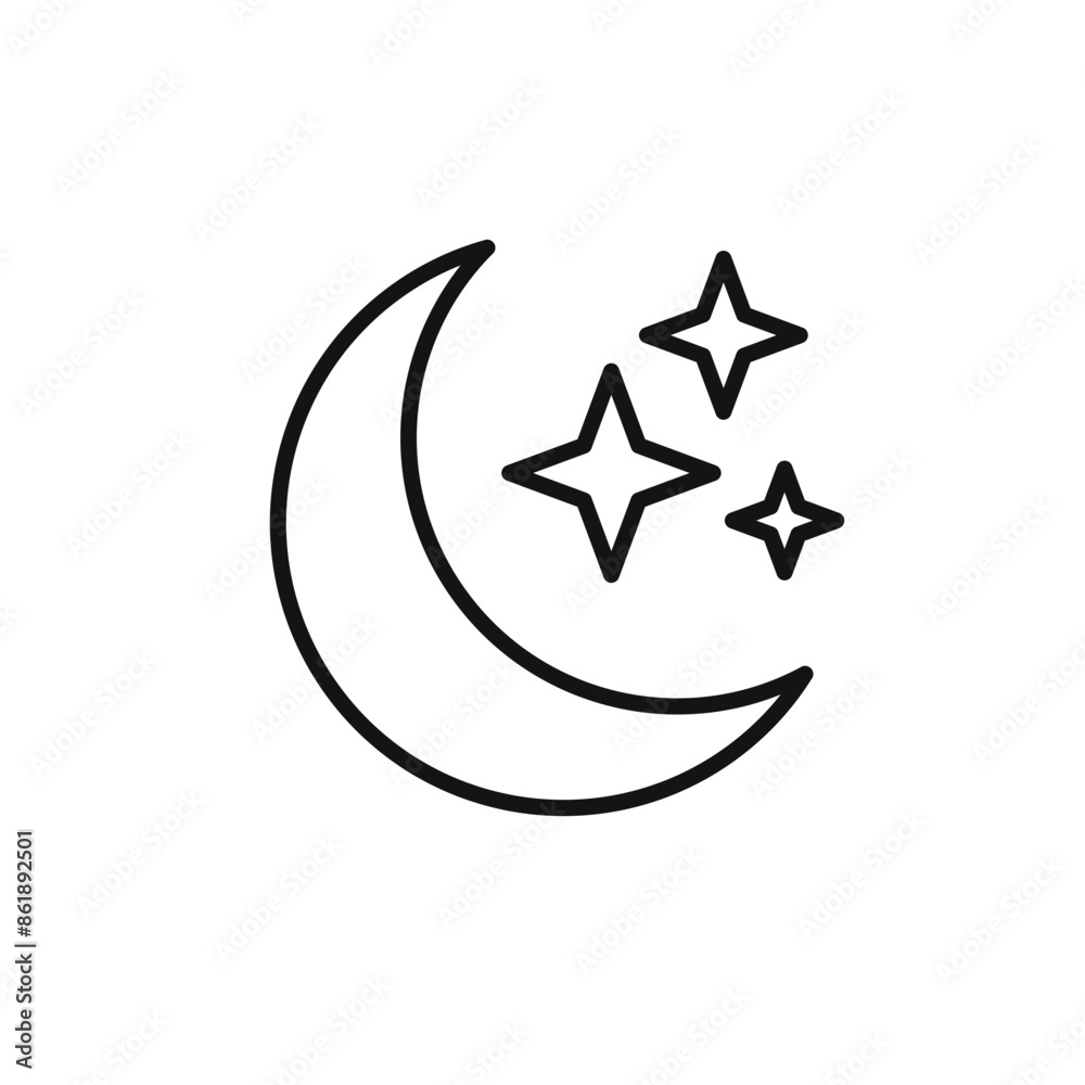 Starry Night Moon Stars Icon for Illustrations Starry Night Moon Stars Icon for Illustrations