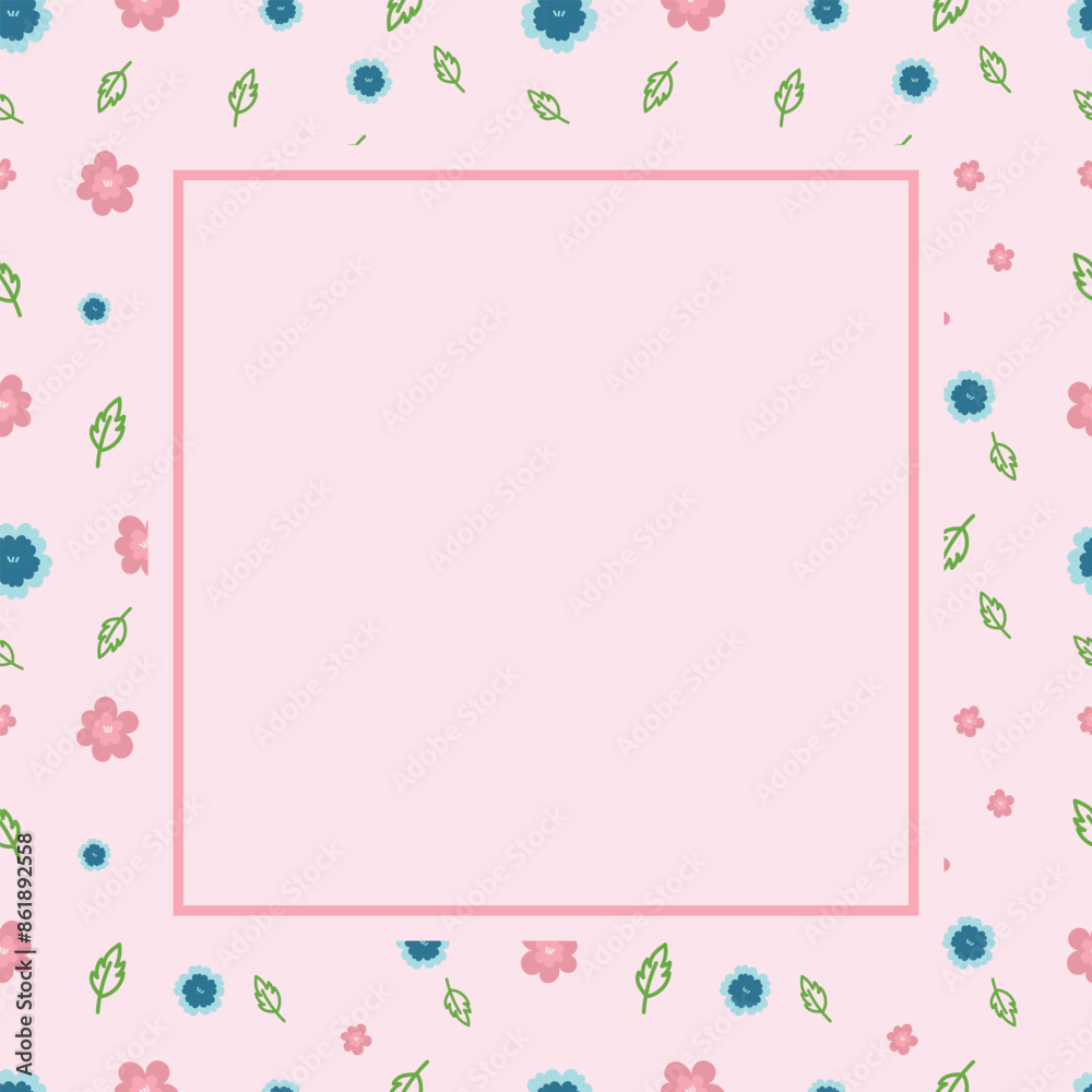 Summer flowers background in pink and green with place for text Summer flowers background in pink and green with place for text