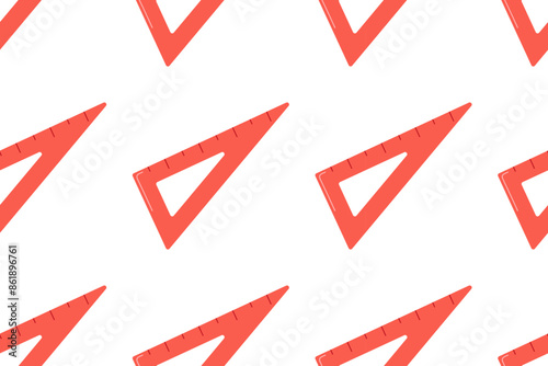 Free Download Straightedge symbol. Ruler icon seamless pattern on white background. Flat design. - GFXLoad