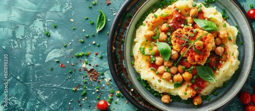 Mashed Potatoes with Cauliflower, Chickpeas, and Spices photo