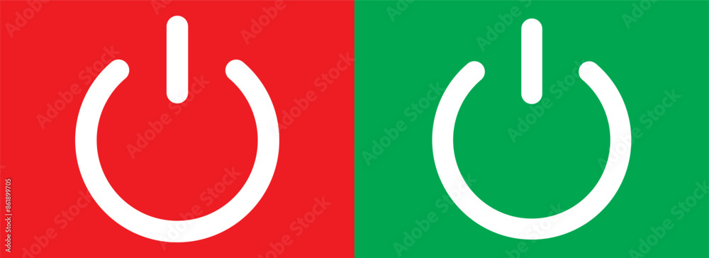 Power button icon vector isolated on white background, logo concept of power button sign on white background, black filled symbol icon Power button icon vector isolated on white background, logo concept of power button sign on white background, black filled symbol icon