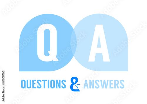 questions and answers background with two bubbles and letters Vector graphic for web