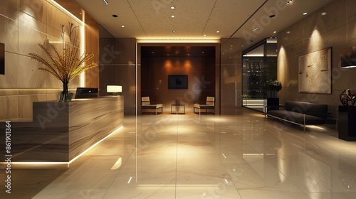 modern lobby interior design, Contemporary Reception Counter Design. Stylish and Functional Lobby Area with Modern Interior