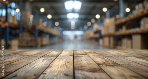 Wooden Tabletop in a Blurred Cafe Interior With String Lights