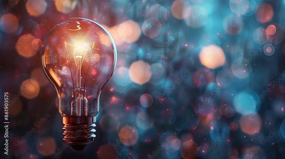 Futuristic light bulb symbolizes new technology, innovation, and bright ideas. Futuristic light bulb symbolizes new technology, innovation, and bright ideas.