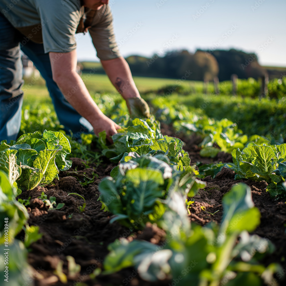 farmer harvesting vegetables