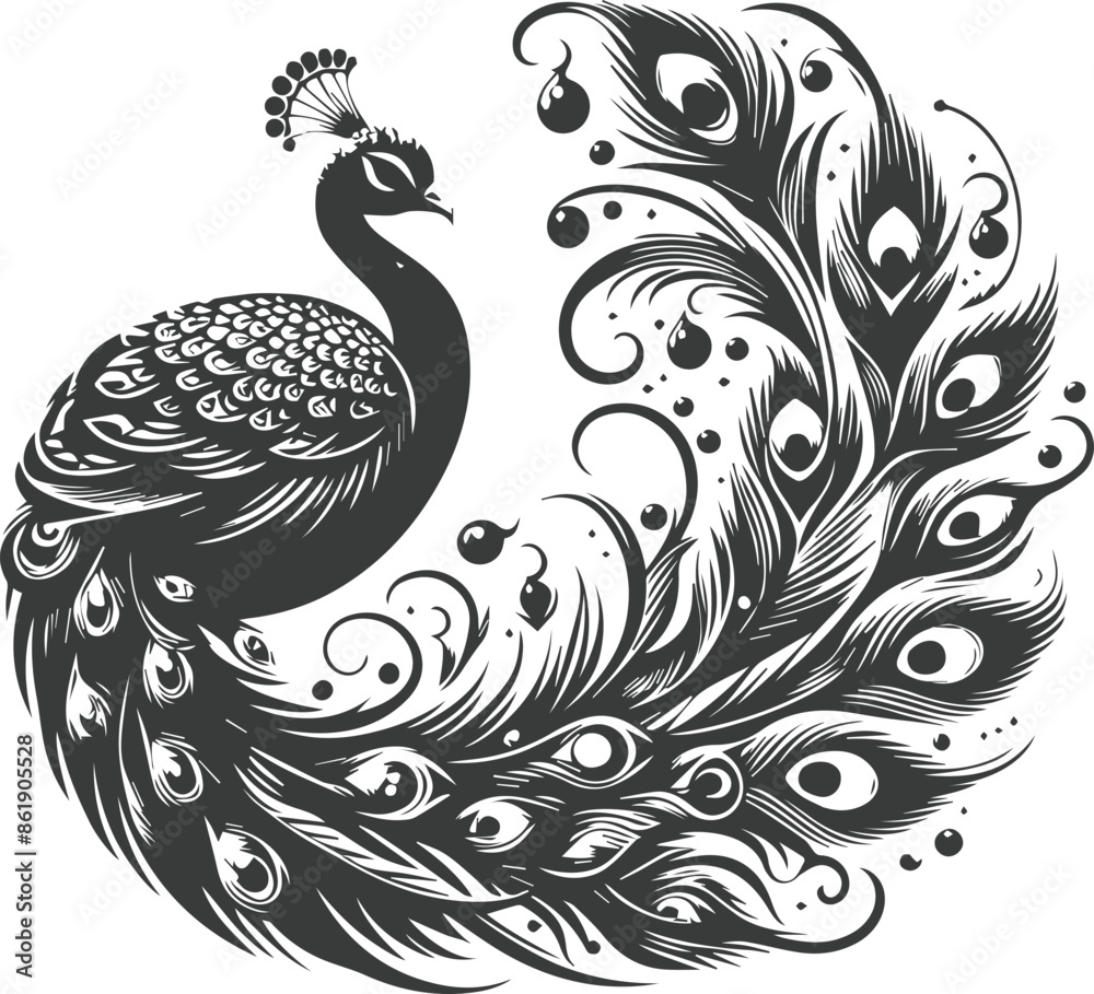 Detailed Peacock Silhouette Vector Designs for Professional Branding Detailed Peacock Silhouette Vector Designs for Professional Branding