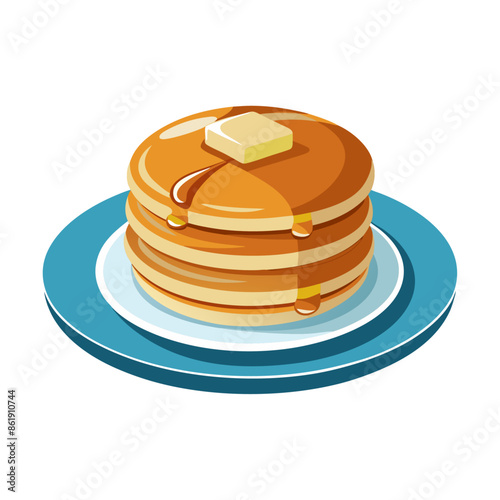 stack of pancakes with butter, pancakes with butter, stack of pancakes, pancakes on a plate