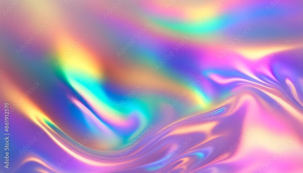 Obraz premium background with an abstract blur effect and a holographic rainbow foil iridescent design