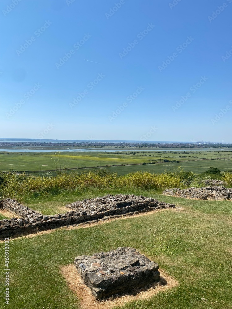 landscape with stone wall