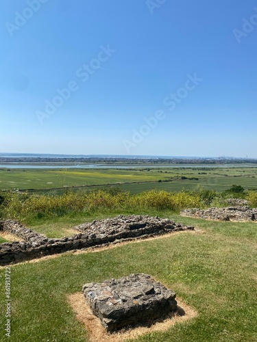 landscape with stone wall