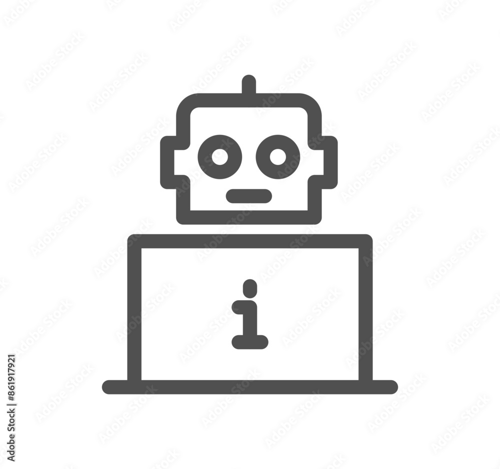 Info and help desk icon outline and linear vector.
Info and help desk icon outline and linear vector.