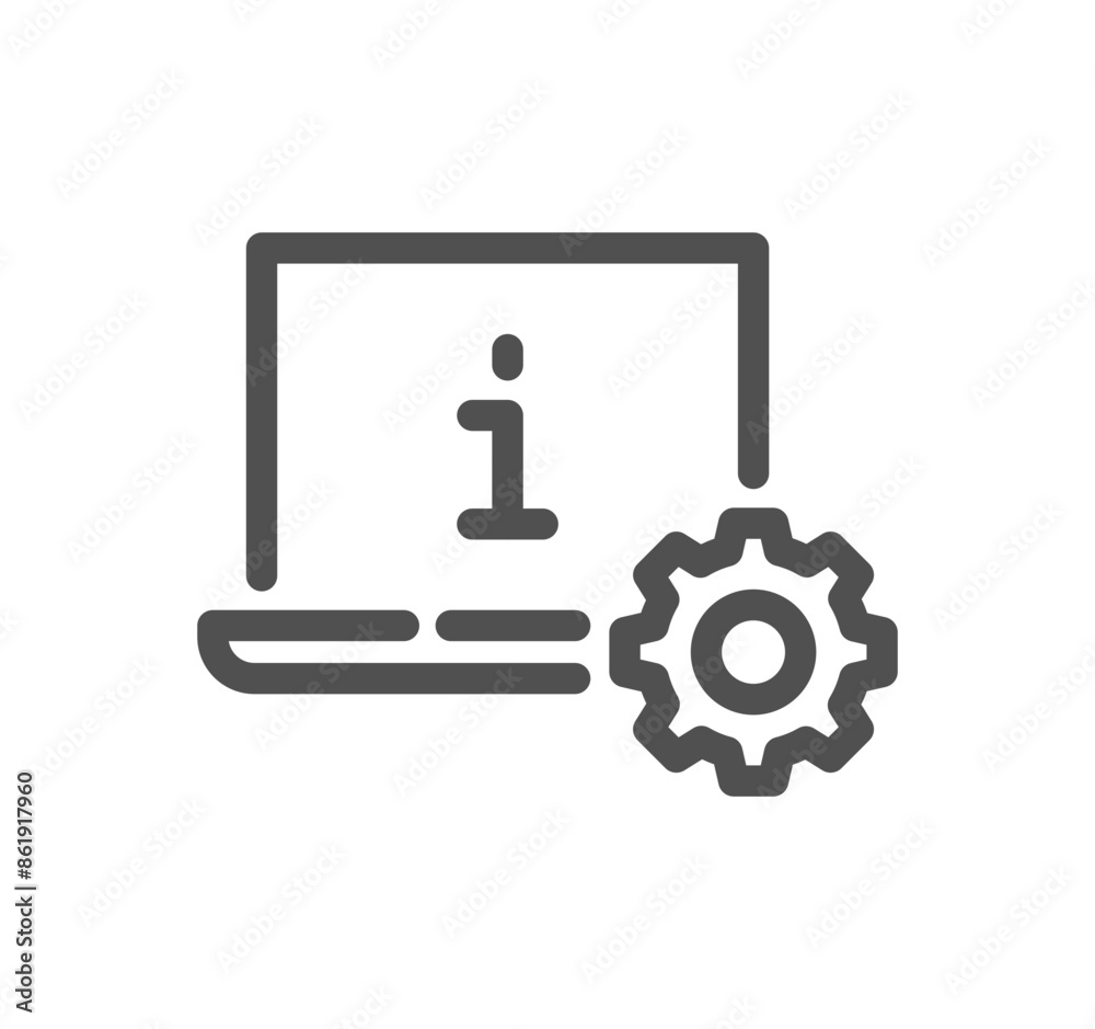 Info and help desk icon outline and linear vector.
Info and help desk icon outline and linear vector.
