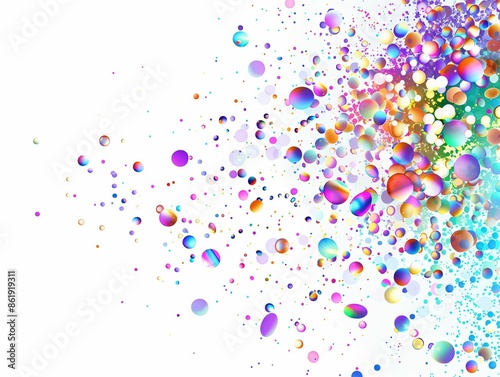 Iridescent Glitter. Rainbow Sparkle. Purple Glare Confetti. Modern Dust. 3d Surprise Illustration. Digital Design. Carnaval Paper. Disco Concept. Pink Iridescent Glitter © Holo Art