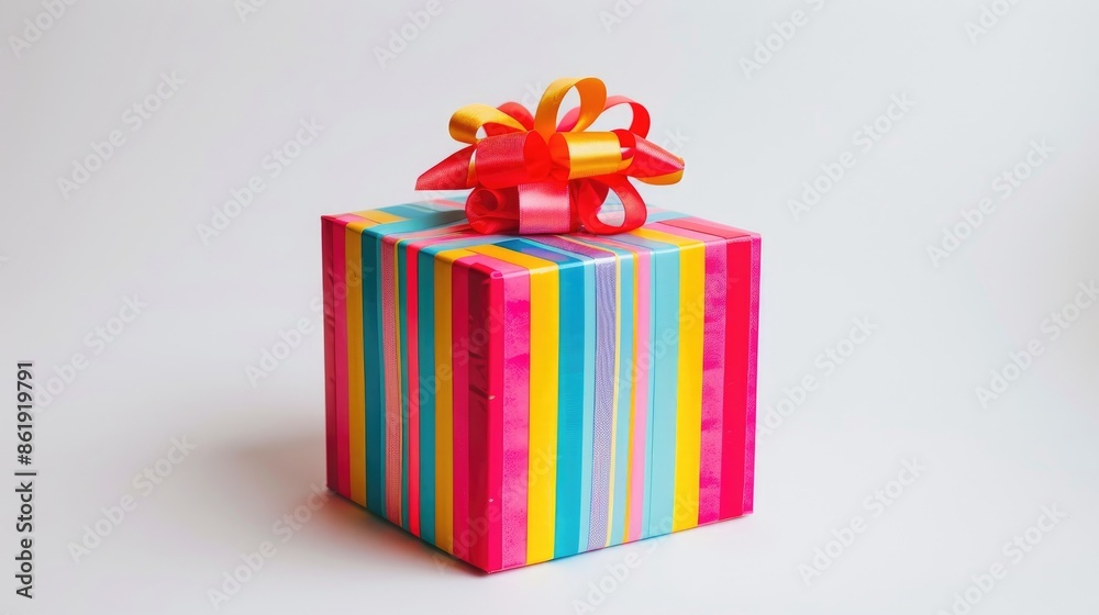 Vibrant present box against white backdrop Vibrant present box against white backdrop