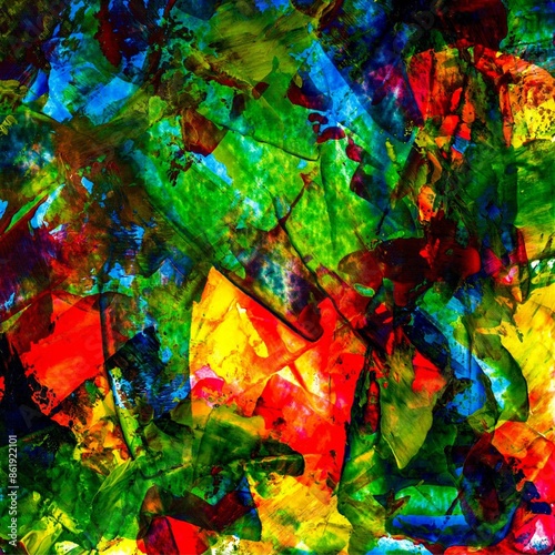 Abstract colorful paint gringe background. Hand painted abstract colorful paint artwork.
