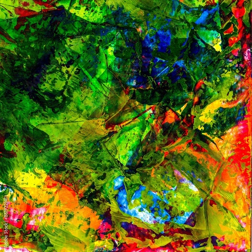 Abstract colorful paint gringe background. Hand painted abstract colorful paint artwork.