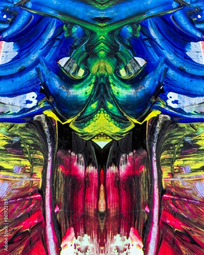 Hand painted abstract colorful artwork. Modern painting. Abstract colorful paint grunge background. Colored artistic paint wallpaper.