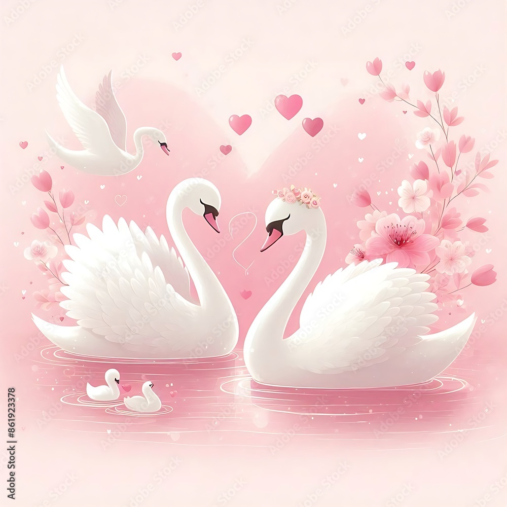 Fototapeta premium swans on the lake