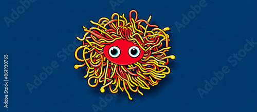  Spaghetti monster pasta flying halloween funny food pastafarian sauce cartoon. Pop spaghetti pasta monster dish scary head art spooky fun meatball humor tomato isolated atheist religious lunch holy.  photo