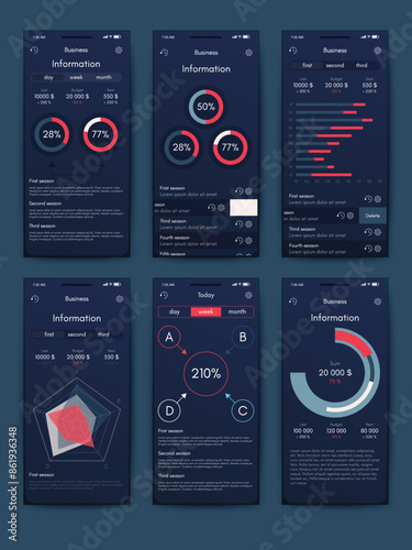 Vector graphics infographics with mobile phone. Template for creating mobile applications, workflow layout, diagram, banner, web design, business reports