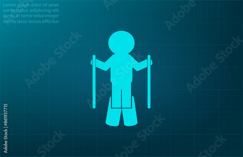 Vector illustration, blue background.