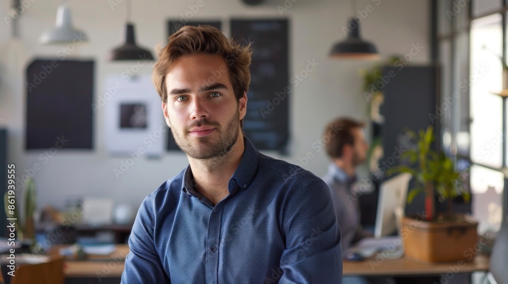 Fototapeta premium handsome executive man smiling at the camera