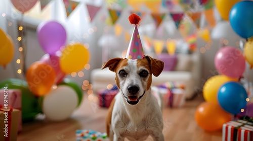 Dog puppy happy birthday party celebrating wallpaper background  © Ziyan Yang