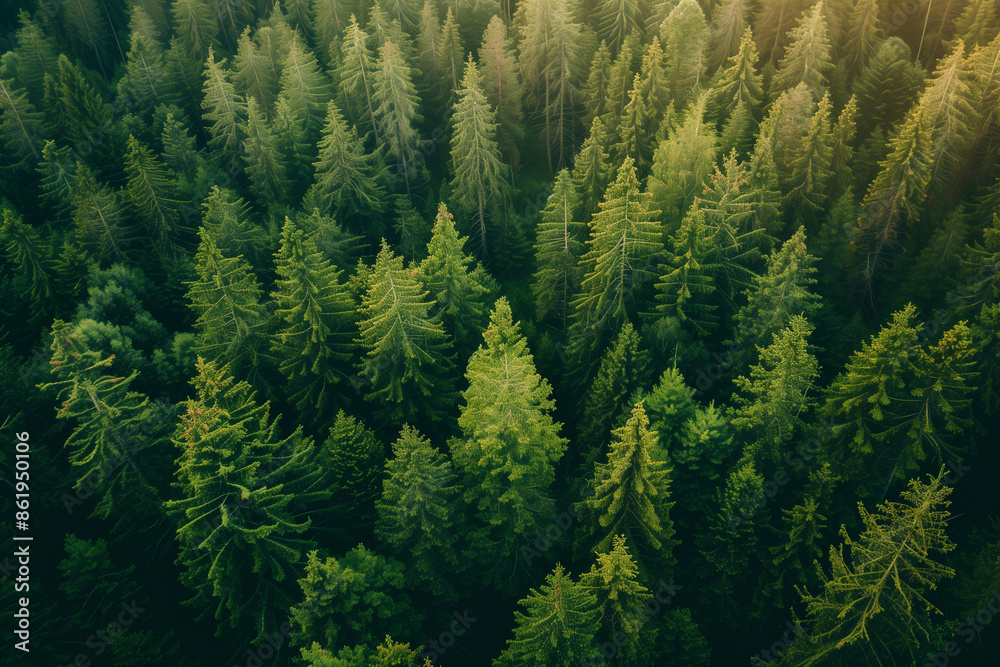 Aerial view of a taiga biome landscape of a huge green forest, captured in a serene wallpaper with ample copy-space, perfect for evoking travel adventures Aerial view of a taiga biome landscape of a huge green forest, captured in a serene wallpaper with ample copy-space, perfect for evoking travel adventures