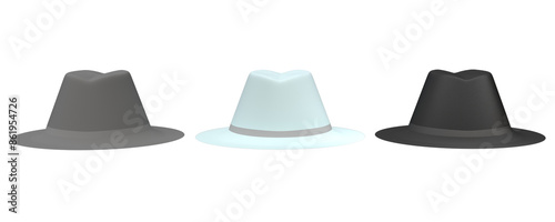 bucket or Incognito hats 3D rendering 