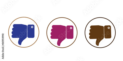 dislike icons set. Thumbs up and thumbs down icons.with three choise