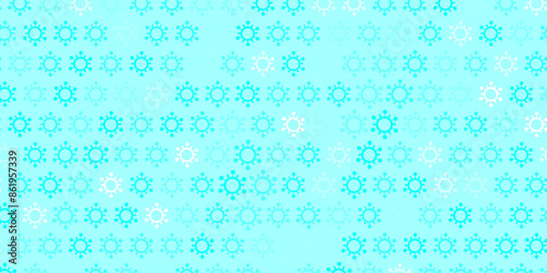 Light blue, green vector backdrop with virus symbols.