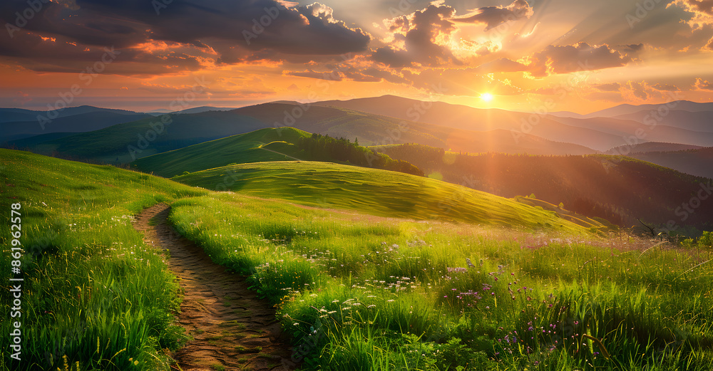 Obraz premium A green bright meadow