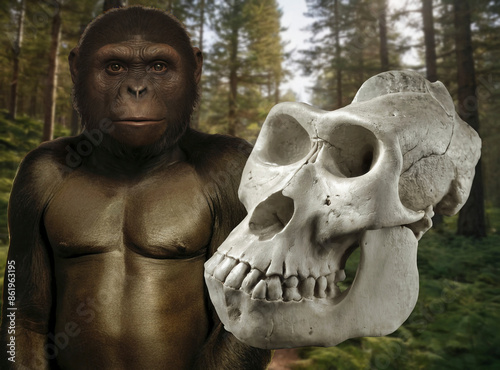 Ardipithecus ramidus is a species of hominid that lived in Africa about 4.4-4.2 million years ago, during the Pliocene, was able to walk upright on two legs