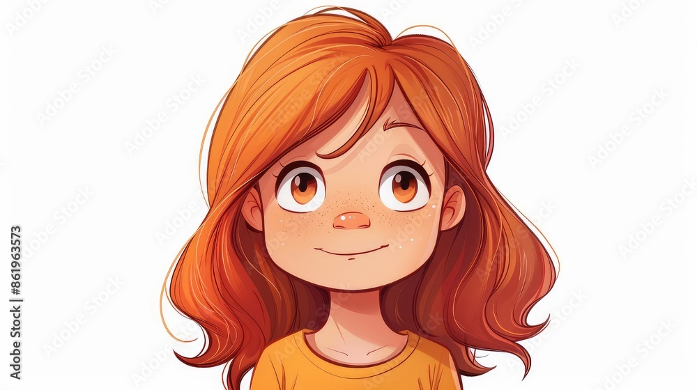 Whimsical Red-Haired Cartoon Character: AI-Generated Illustration Whimsical Red-Haired Cartoon Character: AI-Generated Illustration