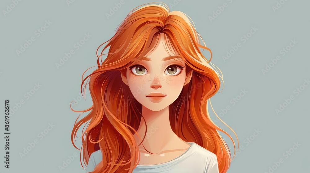 Whimsical Red-Haired Cartoon Character: AI-Generated Illustration Whimsical Red-Haired Cartoon Character: AI-Generated Illustration