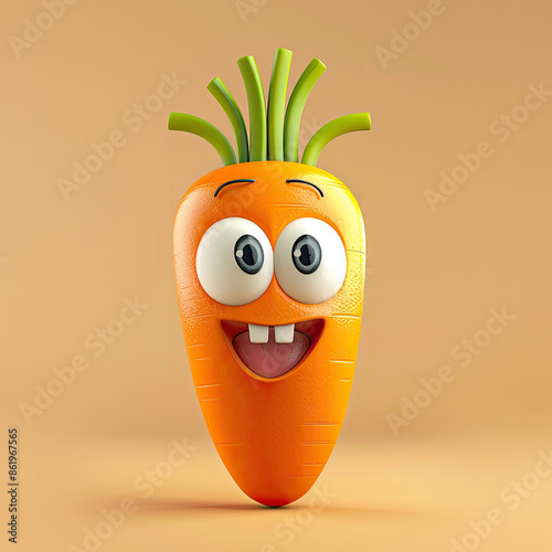 Cute Cartoon Carrot Vegetab...