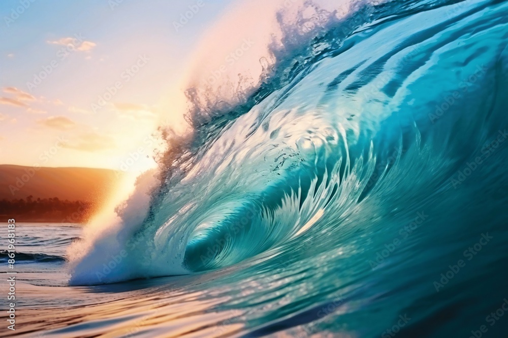 The sea waves are rolling. The sea waves are rolling.