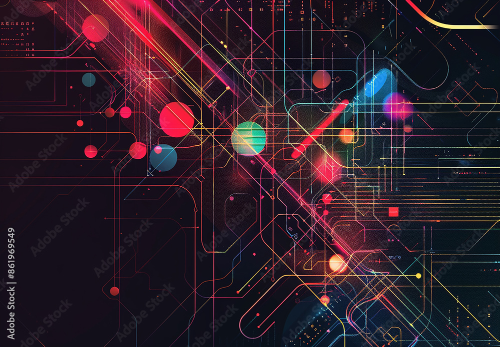 Obraz premium Abstract Technology Network Background Illustration