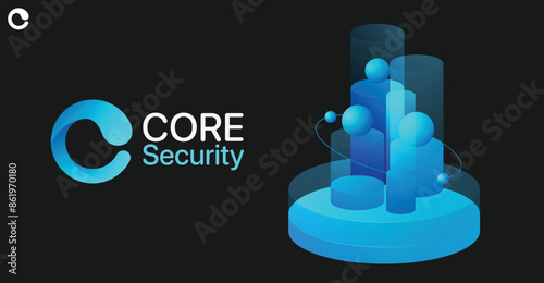 C lettre Logo for cybersecurity emphasising the system core security, Gradient Blue cyber security consultant firm, C logotype, C, Capital, blue, light colors, Technologie, branding, computer science